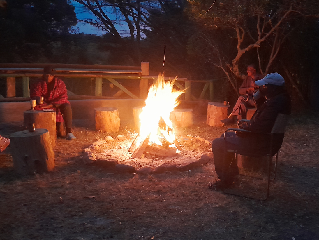 Campfire evening Rovers Campsite Mara